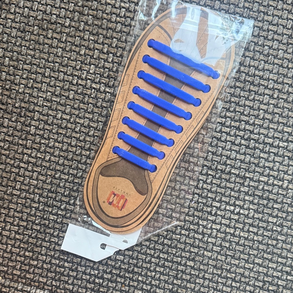 NWT Adult or Kids Silicone Stretchy Blue Sneaker Laces